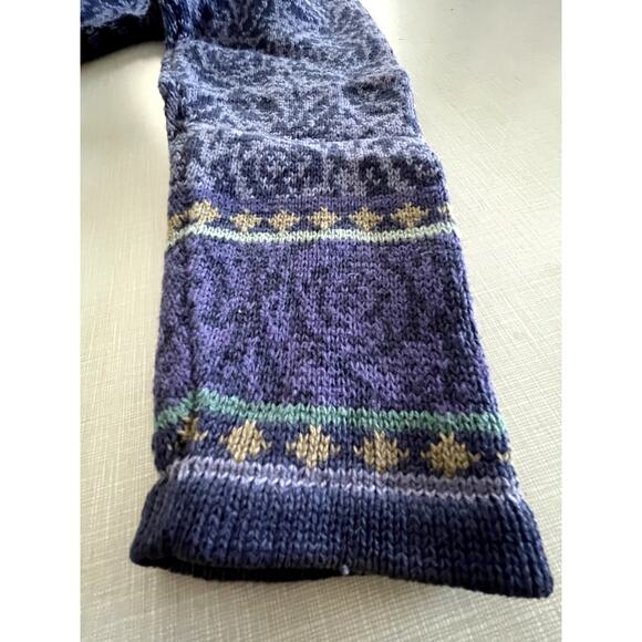 Nomadic Traders Sz M Floral Cardigan Sweater Purple Ramie Cottage Vintage Nordic - Picture 10 of 13